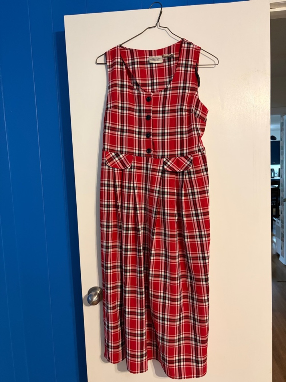 Kathie Lee Vintage Plaid  Dress